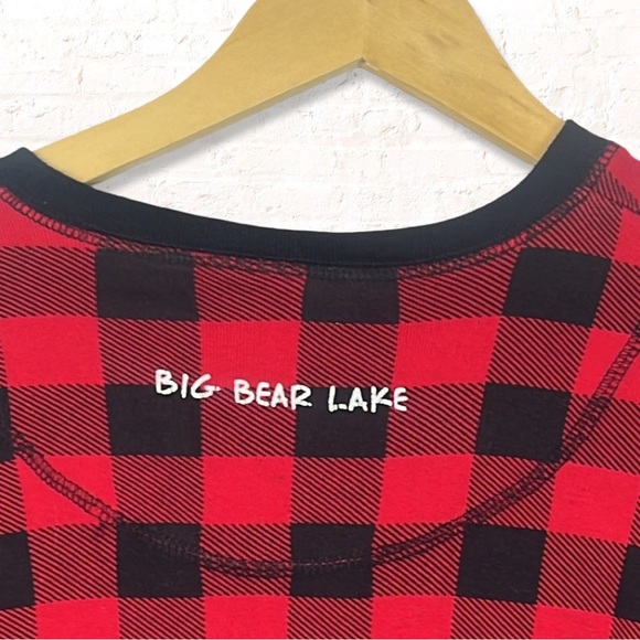 Lazy One Unisex Bear Cheeks FlapJack Adult Onesie Red and Black  Large - Picture 7 of 11